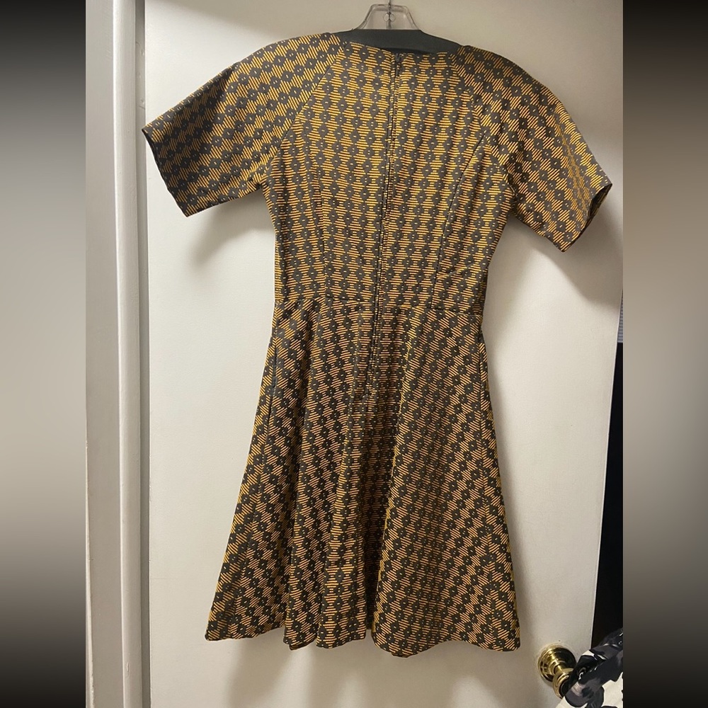 Ruby Bell Yellow Grey Patterned Dress - image 2